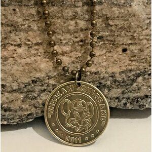 2011 Chuck E Cheese Token Pendant on 24" Military Style Chain. Great Gift 🎁